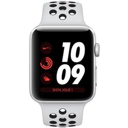 MQKX2 Apple Watch Nike+ Série 3 (38mm) Boîtier en aluminium argent avec Bracelet Sport Nike Platine pur/Noir (GPS) (late 2017)