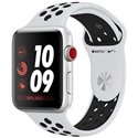 MQM72 Apple Watch Nike+ Série 3 (38mm) Boîtier en aluminium argent avec Bracelet Sport Nike Platine pur/Noir (GPS + Cellular) (l