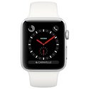 MQLV2 Apple Watch Series 3 boîtier en acier de 38mm avec Bracelet Sport blanc coton Cellular (late 2017)