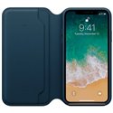 MQRW2 Apple Étui folio en cuir pour iPhone X - Bleu cosmos