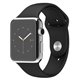 MJ3U2 Apple Watch boîtier de 42mm en acier inoxydable avec Bracelet Sport Noir