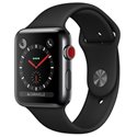 MQM02 Apple Watch Series 3 boîtier en acier noir sidéral de 42mm avec Bracelet Sport noir Cellular (late 2017)