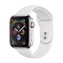 MTX02 Apple Watch Series 4 GPS + Cellular boîtier en acier inoxydable de 44mm avec Bracelet Sport blanc (late 2018)