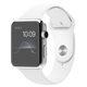 MJ3V2 Apple Watch boîtier de 42mm en acier inoxydable avec Bracelet Sport Blanc (early 2015)