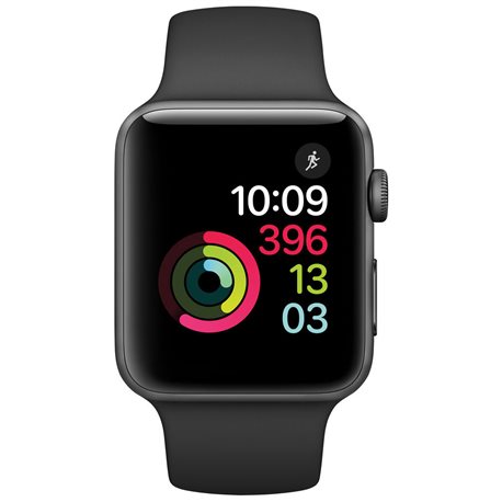 MP4A2 Apple Watch Sport Series 2 boîtier en acier inoxydable de 42mm avec Bracelet Sport noir (early 2017)